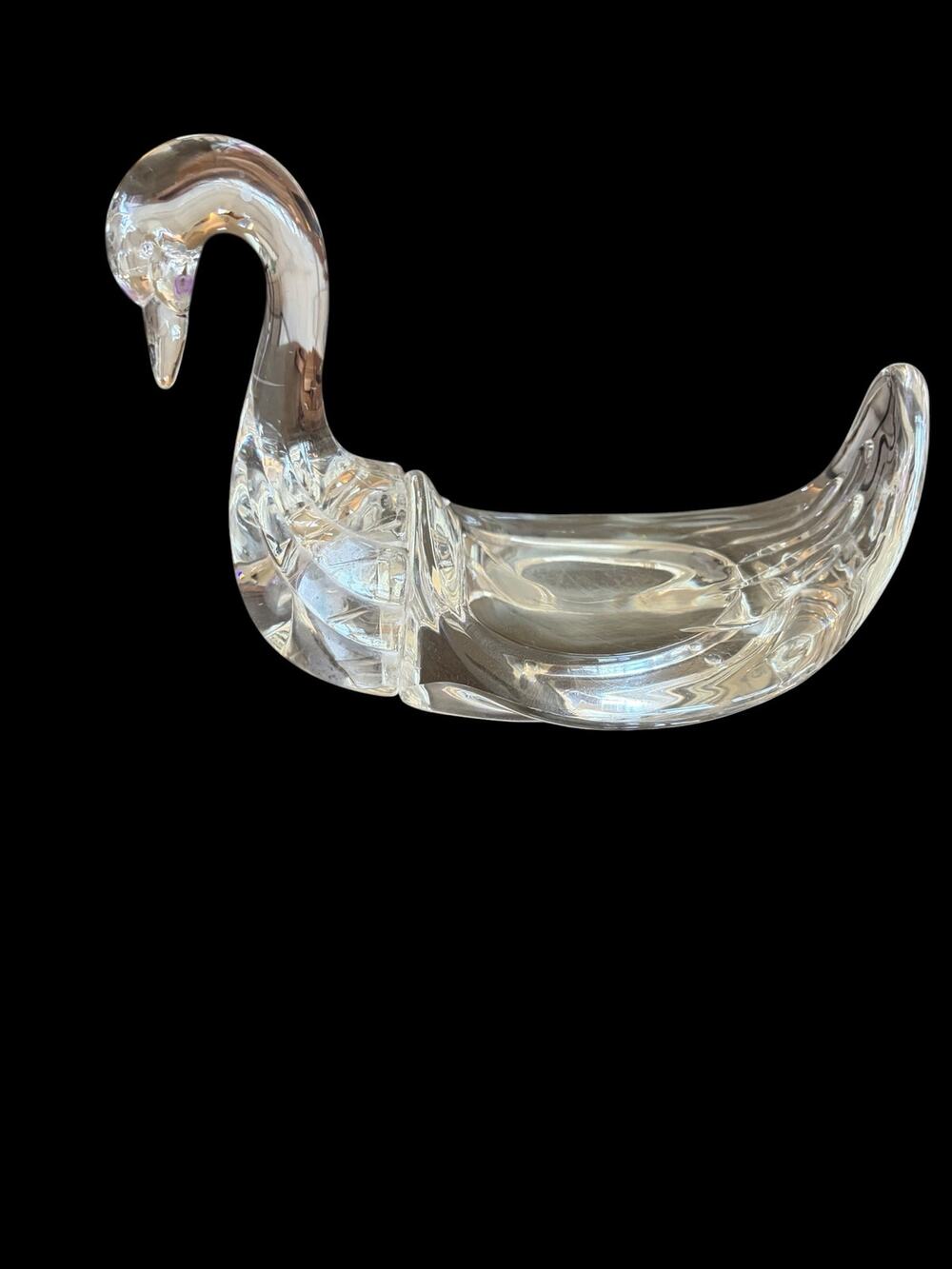 Vintage 9.5" Lucite Swan Towel Holder Clear Acrylic MCM Soap Dish No Damage